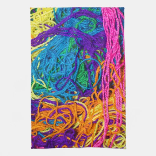 Yarn Tangles Colorful Crochet Knitting Photography Kitchen Towel