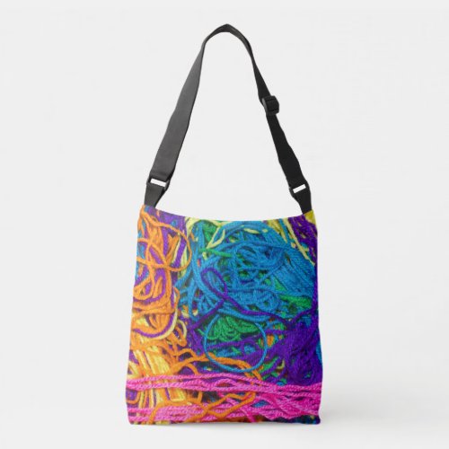 Yarn Tangles Colorful Yarn Photography Crossbody Bag