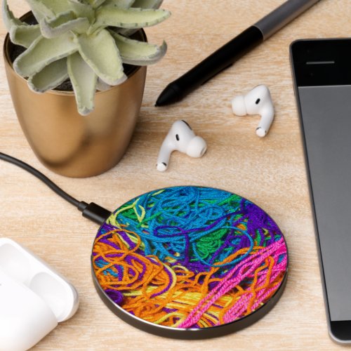 Yarn Tangles Colorful Yarn Photography Wireless Charger