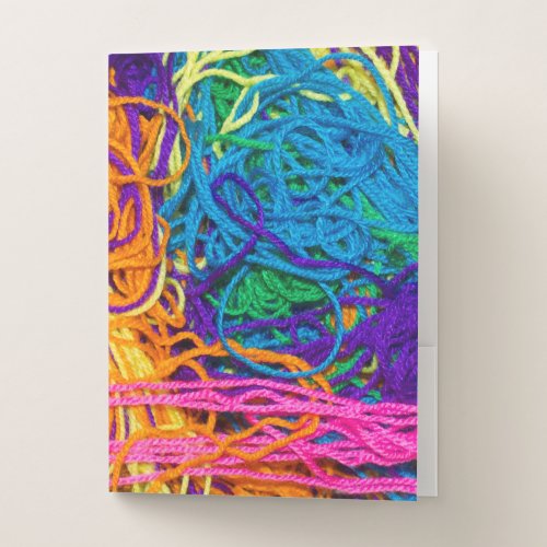 Yarn Tangles Crochet Knitting Photography Pocket Folder