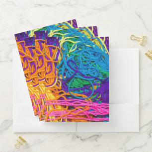 Yarn Tangles Crochet Knitting Photography Pocket Folder
