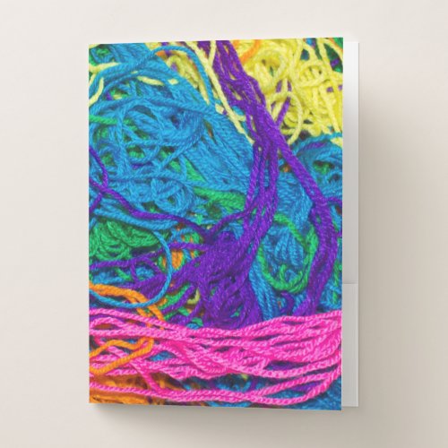 Yarn Tangles Crochet Knitting Photography Pocket Folder