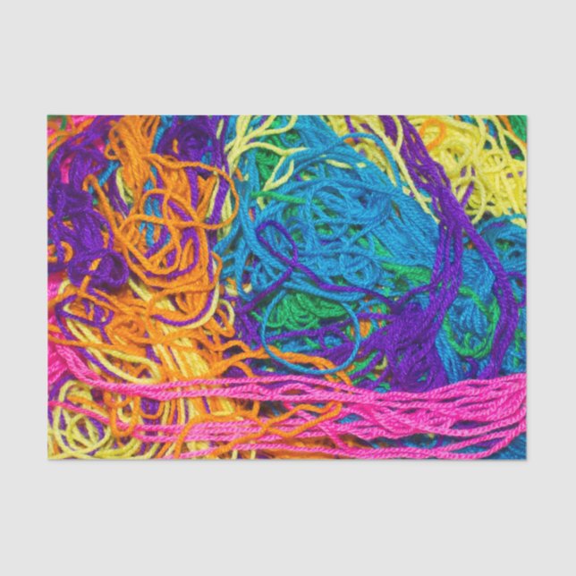 Yarn Tangles Crocheting and Knitting Craft Theme Tissue Paper (Front)