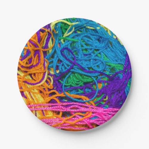 Yarn Tangles Crocheting and Knitting Photography Paper Plates