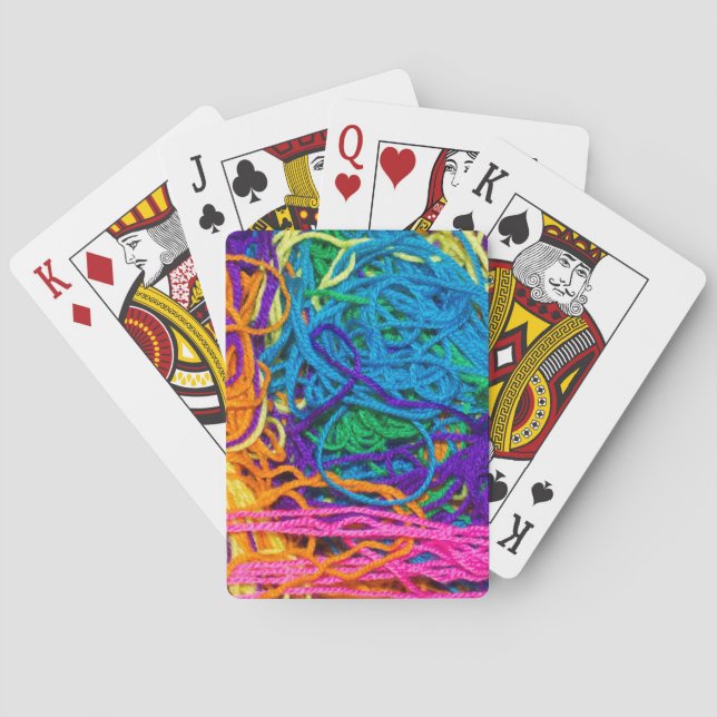 Yarn Tangles Crocheting and Knitting Photography Poker Cards (Back)