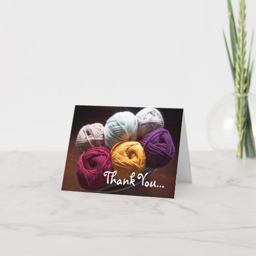 Yarn Thank You Card for Knitter Crocheter Maker