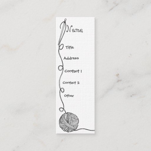 Customizable yarn, thred, &amp; needle graphics business cards