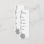 yarn, thread, & needle graphics mini business card (Front/Back)