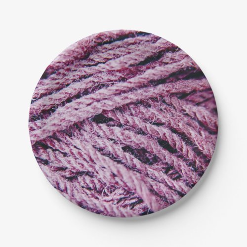 Yarn threads close_up photo custom paper plates