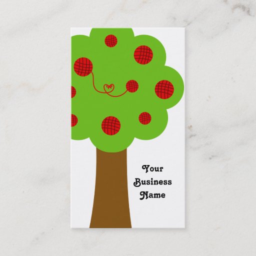 Customizable Yarn Tree Knit Crochet Business Card