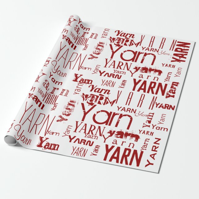 YARN! Typography Knitting Wrapping Paper (Unrolled)