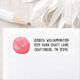 Yarn Watercolor Pink Craft Business Label