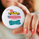Yarnaholic Funny Saying w. Knitting Yarn on Truck Button<br><div class="desc">Retro design featuring a popular yarnaholic saying, suitable for knitting and crochet addicts (like us!). The yarn phrase is written in casual uppercase typography and reads "I'm a yarnaholic on the road to recovery - just kidding - I'm on the road to the yarn store". The design features a truck...</div>