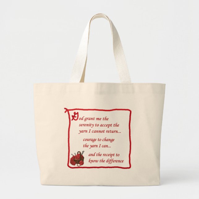 Yarnaholic totebag large tote bag (Front)
