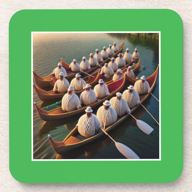 Yarnball Rowing Crew Beverage Coaster (Front)