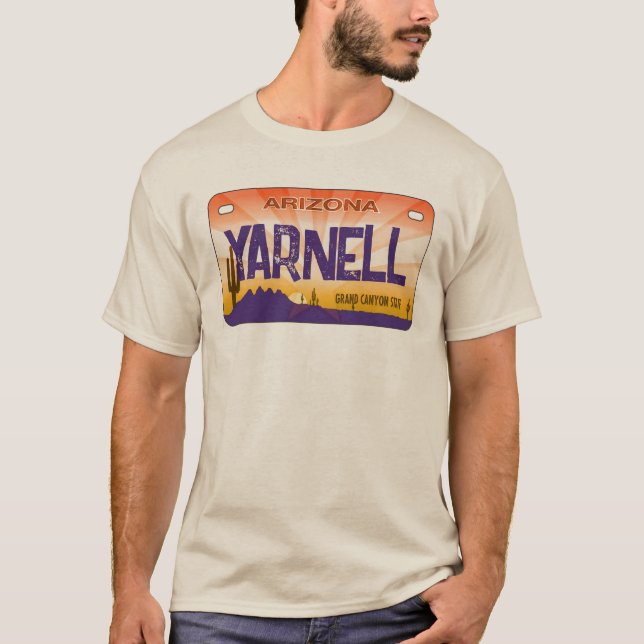Yarnell Arizona flag license plate shirt (Front)
