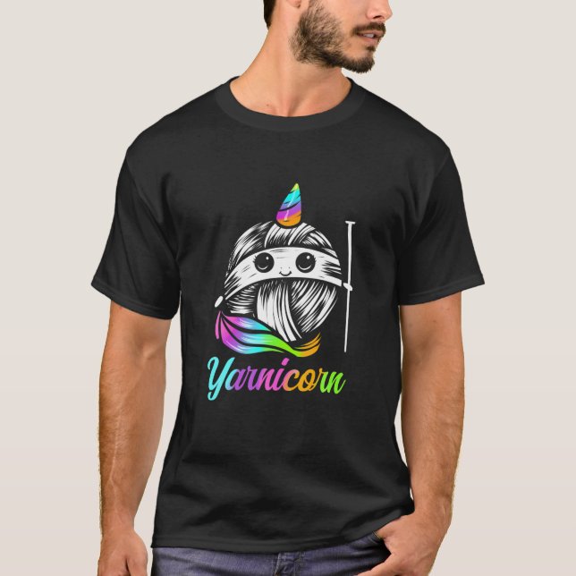 Yarnicorn - Cute Knitting And Yarn Unicorn T-Shirt (Front)