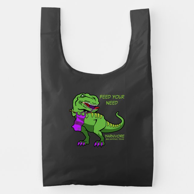 Yarnivore T-Rex Sack Reusable Bag (Front)