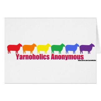 Yarnoholics Anonymous Rainbow Sheep Cards