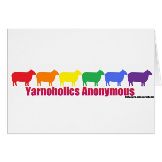Yarnoholics Anonymous Rainbow Sheep Cards (Front Horizontal)