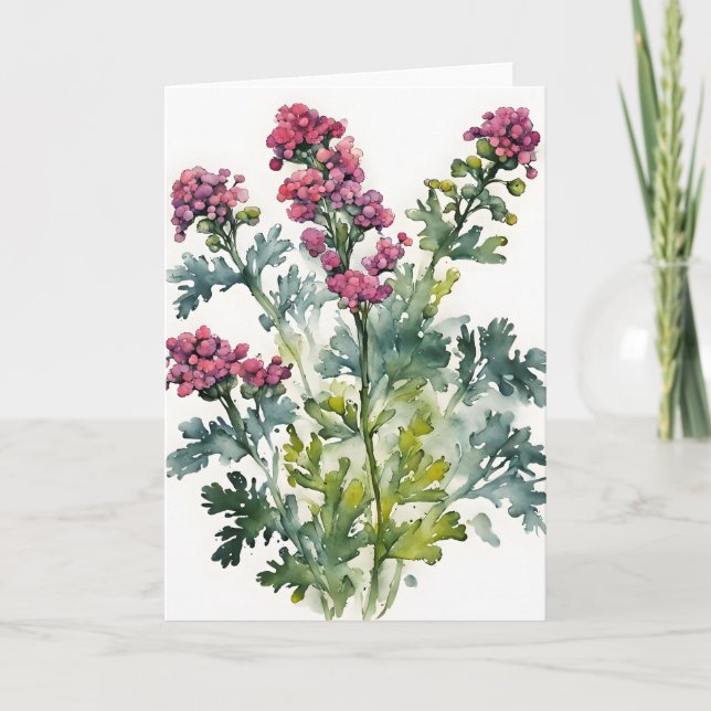 Yarrow - Watercolor flowers Card (Front)