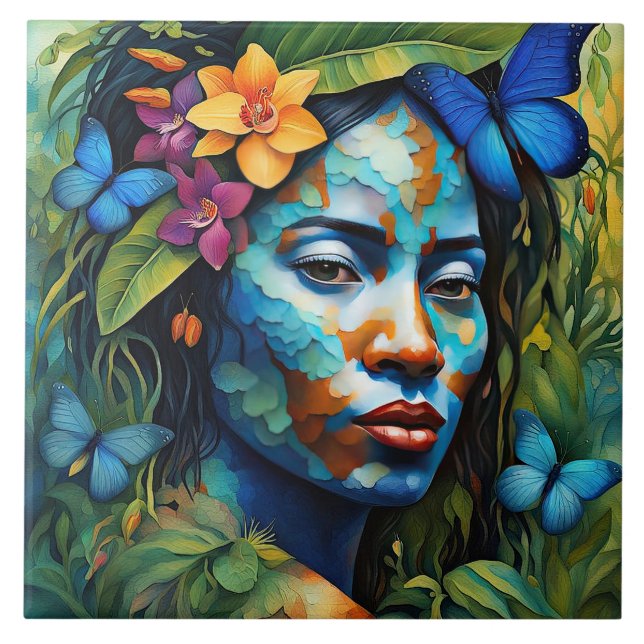 “Yarumi” Orchid Spirit - Women In Amazonia         Ceramic Tile (Front)