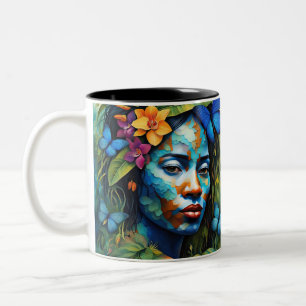 “Yarumi” Orchid Spirit - Women In Amazonia         Two-Tone Coffee Mug