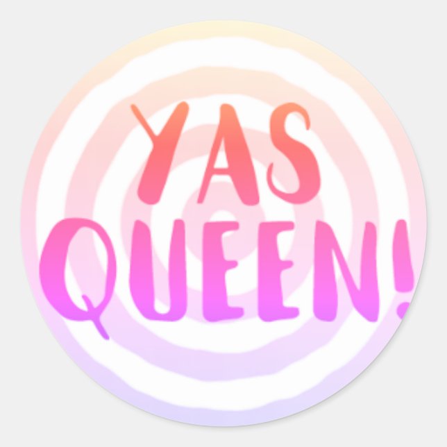 Yas Queen!  Bullseye Pink Circle Stickers (Front)