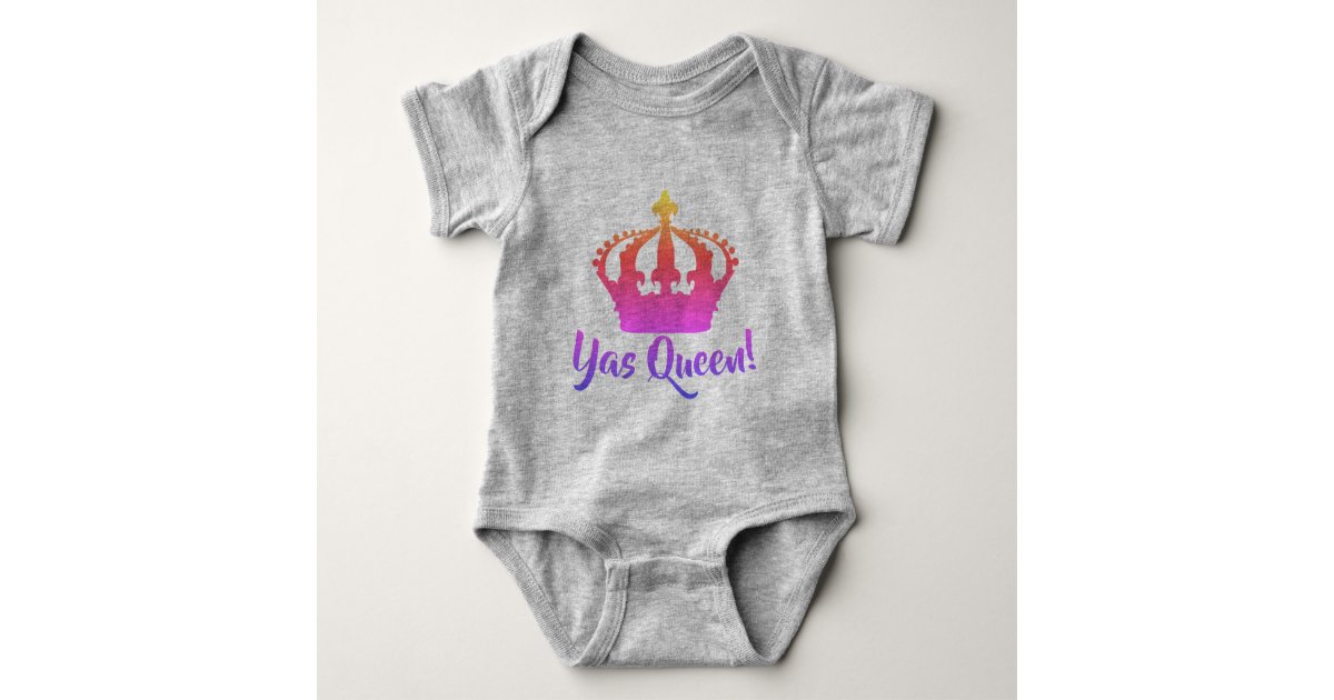 Yas Queen Rainbow Color Baby Style Baby Bodysuit Zazzle Com