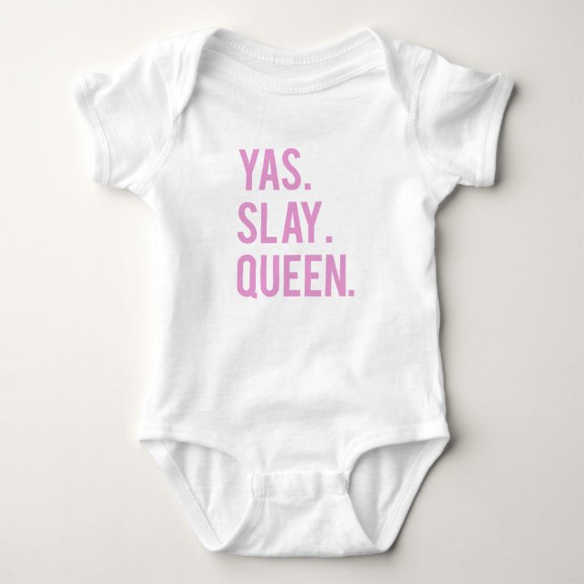 Yas Slay Queen Print 2 Baby Bodysuit (Front)