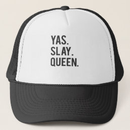 Yas Slay Queen Print Trucker Hat