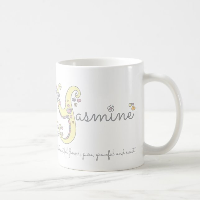 Yasmine name meaning decorative Y monogram mug (Right)