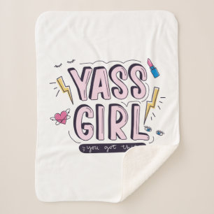 Yass Girl You Got This Sherpa Blanket
