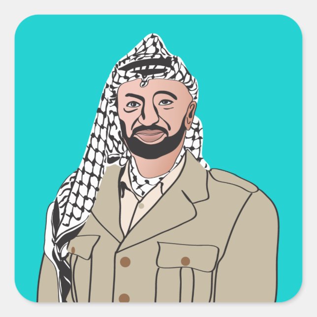 Yasser Arafat | ياسر عرفات Square Sticker (Front)