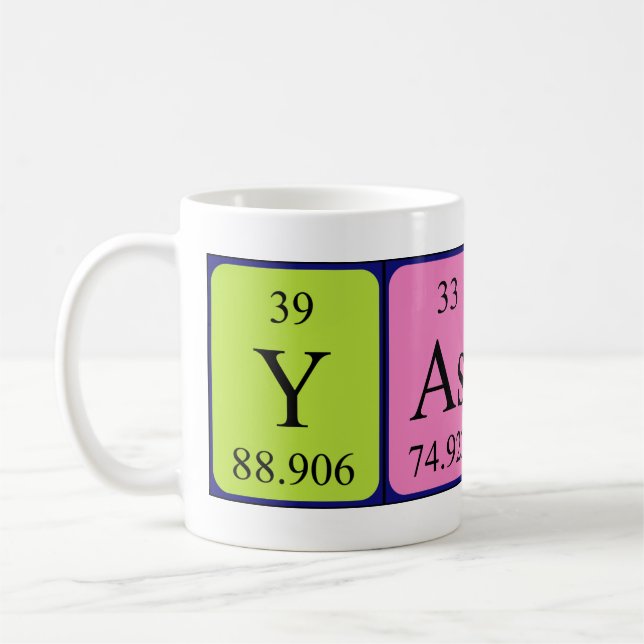 Yasser periodic table name mug (Left)