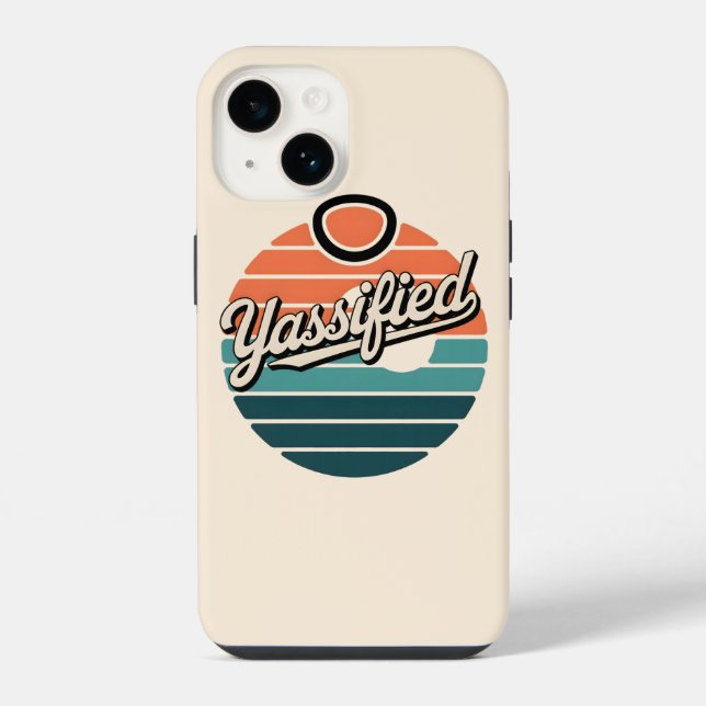 Yassified Retro Sunset Iphone Case (Back)