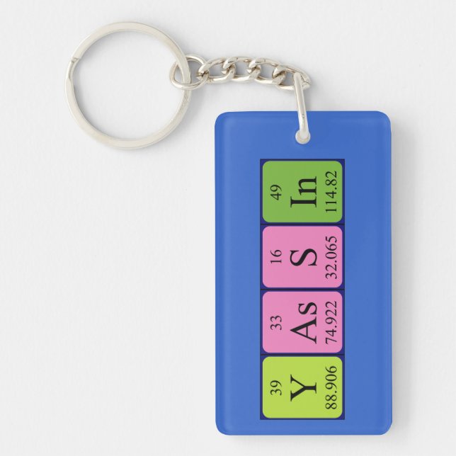 Yassin periodic table name keyring (Front)