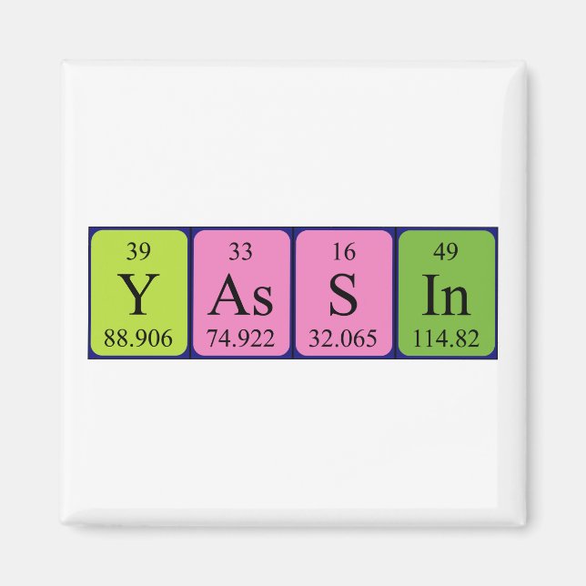 Yassin periodic table name magnet (Front)
