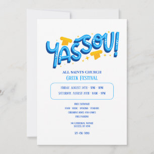 Yassou Greek  Invitation