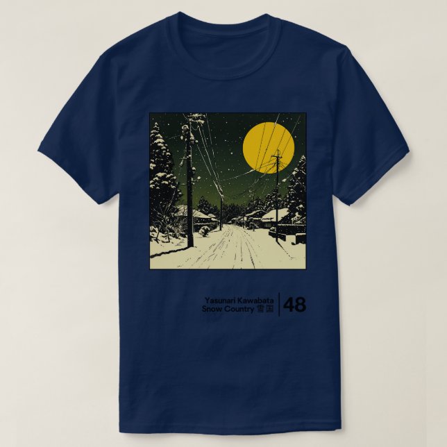 Yasunari Kawabata Minimal Style Graphic Artwork T-Shirt (Design Front)