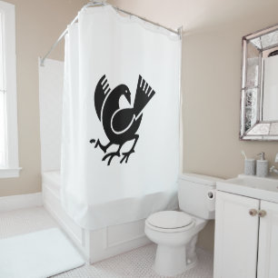 Yata crow shower curtain