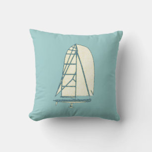 Yatching laser class beach house throw pillow