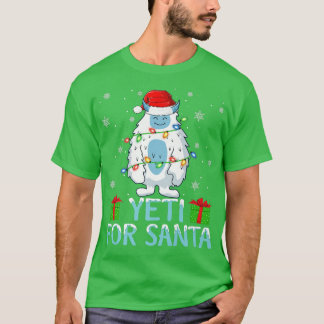 Yati For Santa Xmas Lights Yeti Christmas T-Shirt
