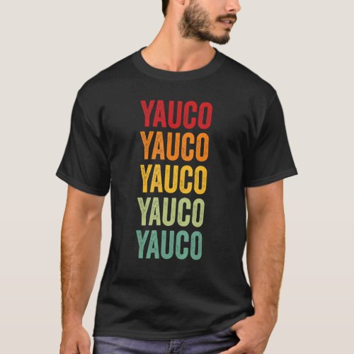 Yauco County Puerto Rico Rainbow Text Design T_Shirt