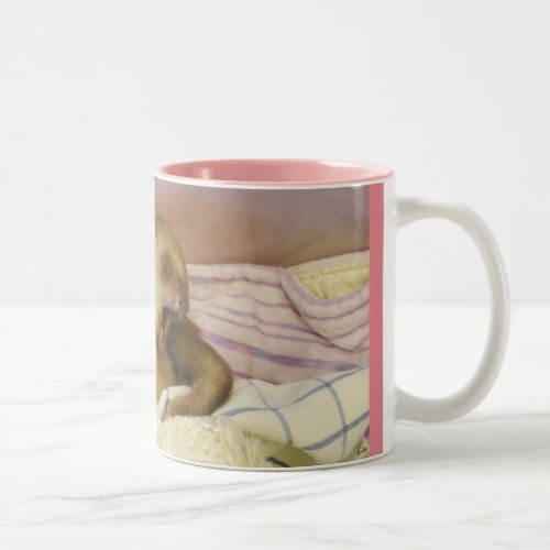 Yawning Baby Sloth Wake Up Two_Tone Coffee Mug