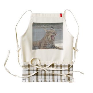 Yawning Bobcat Zazzle HEART Apron