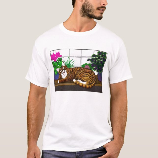 Yawning Cat T Shirt (Front)