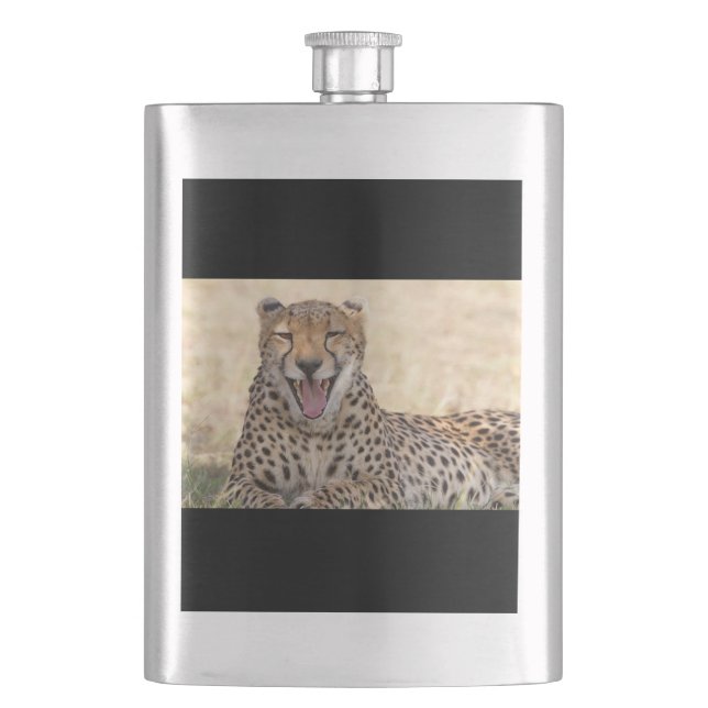 Yawning Cheetah Flask (Front)