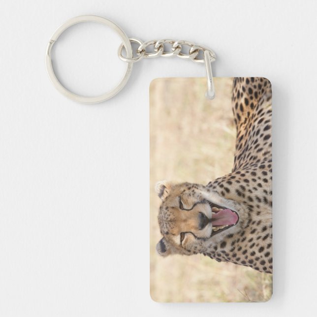 Yawning Cheetah Keychain (Front)