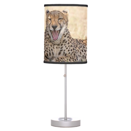 Yawning Cheetah Table Lamp